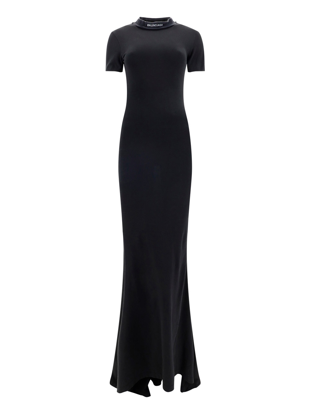 Balenciaga Embroidered Stretch-cotton Jersey Maxi Dress In Black