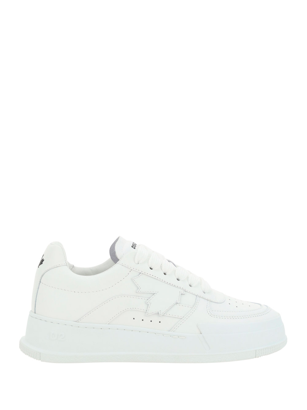 Dsquared2 Maple-leaf Patch Low-top Sneakers In Bianco