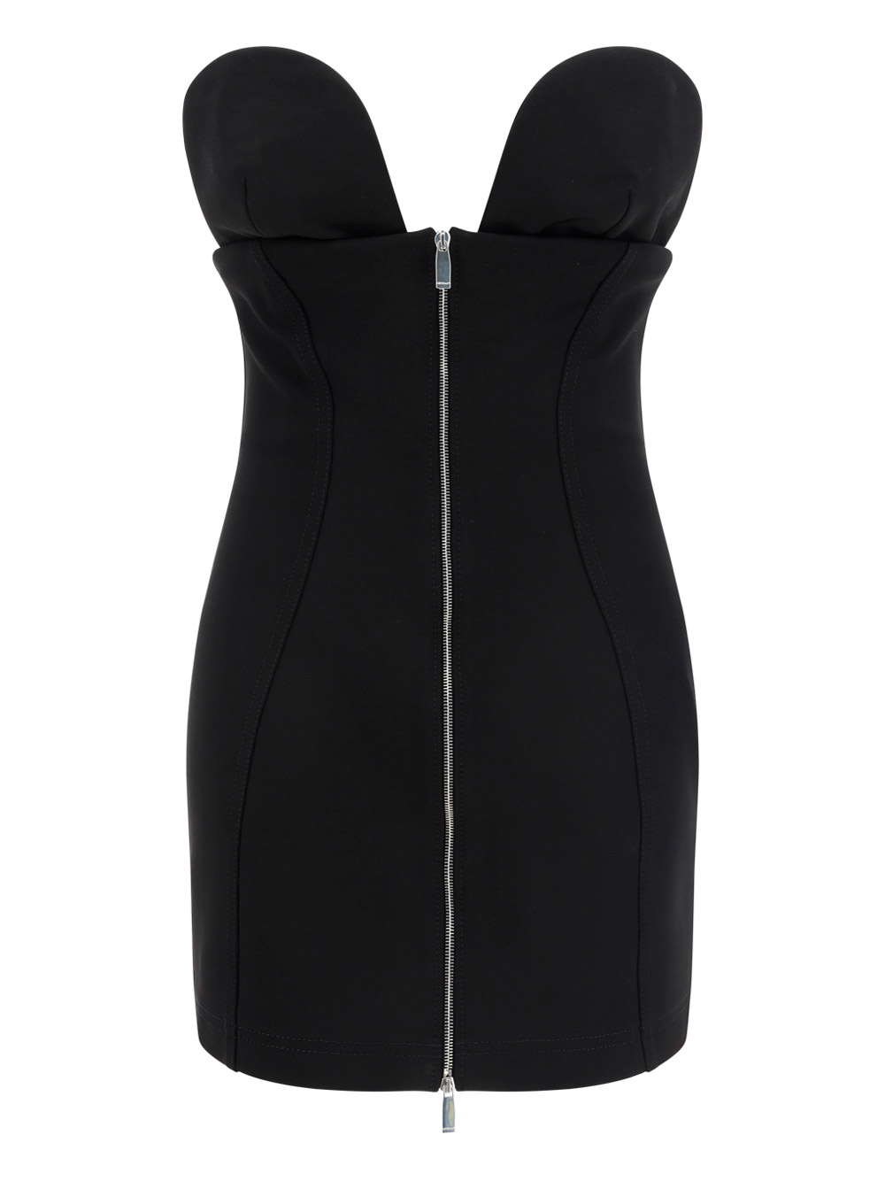 Off-white Bodycon Ablohland Mini Dress With Front Zip In Black