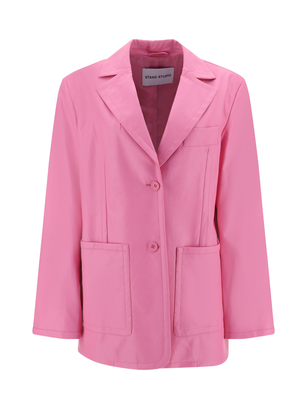 Stand Studio Resort Single-breasted Suede Blazer In Bubblegum Pink