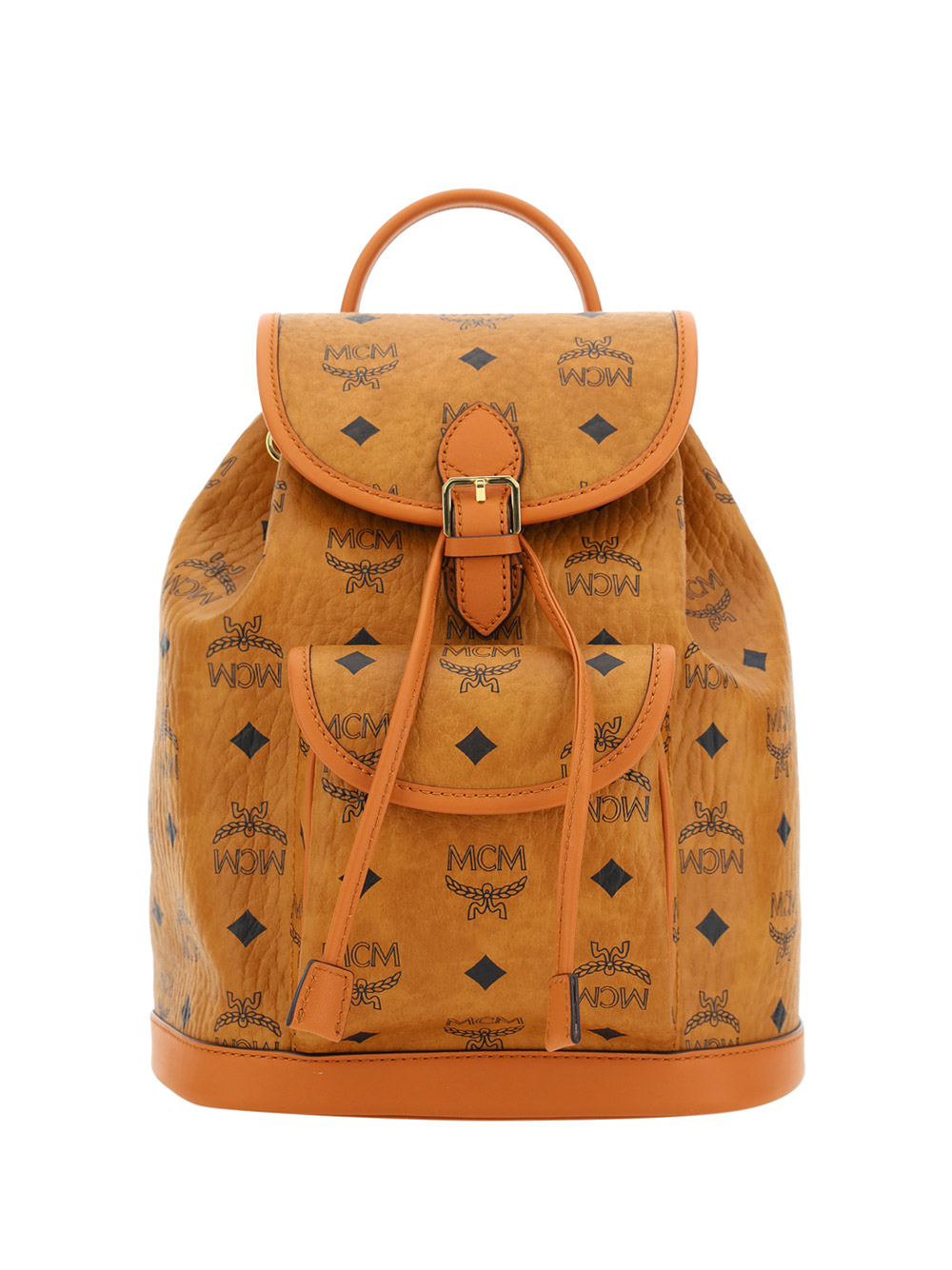 Shop Mcm Mini Aren Backpack In Cognac