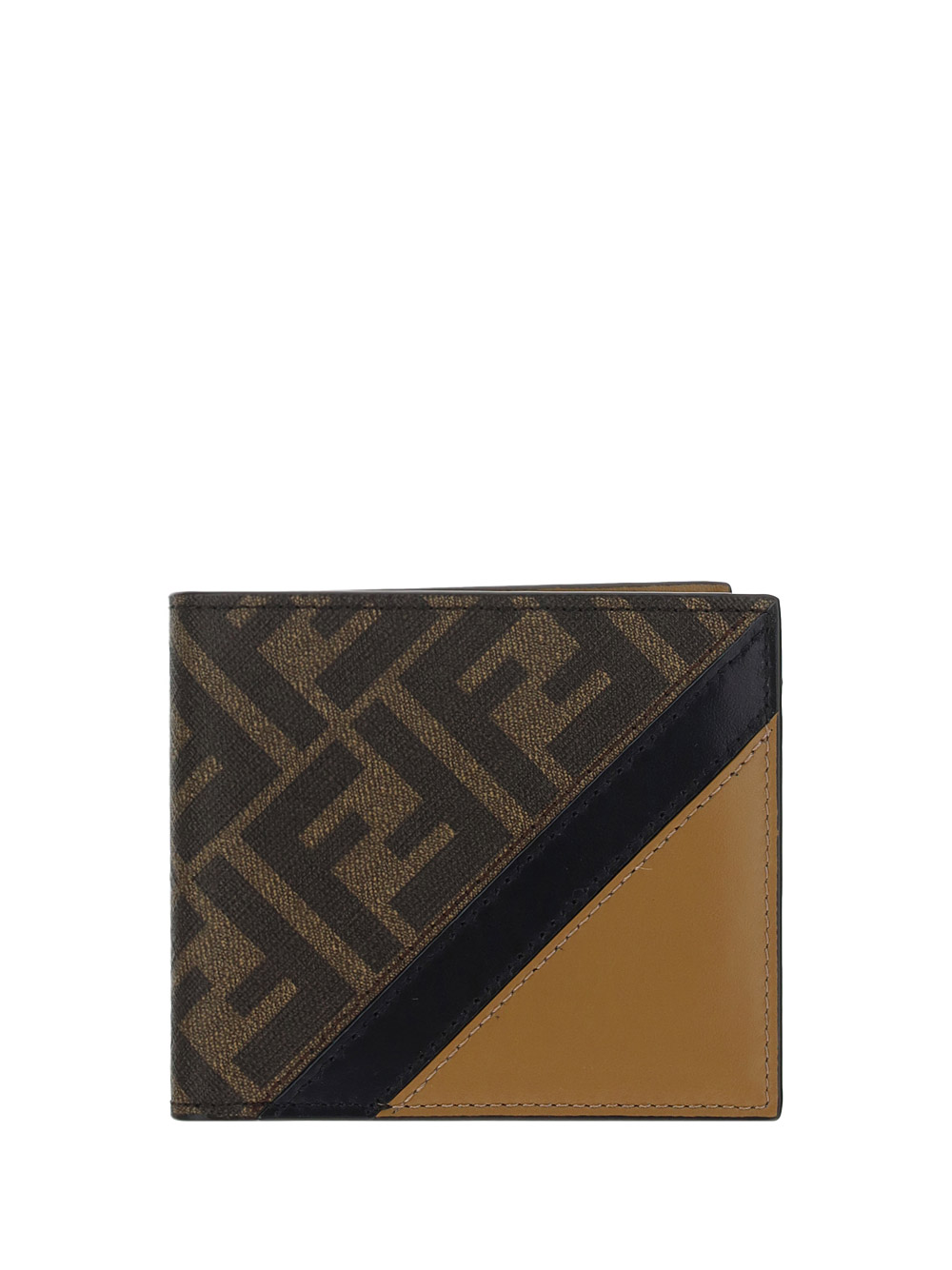 Fendi Monogram-print Bi-fold Wallet In Brown