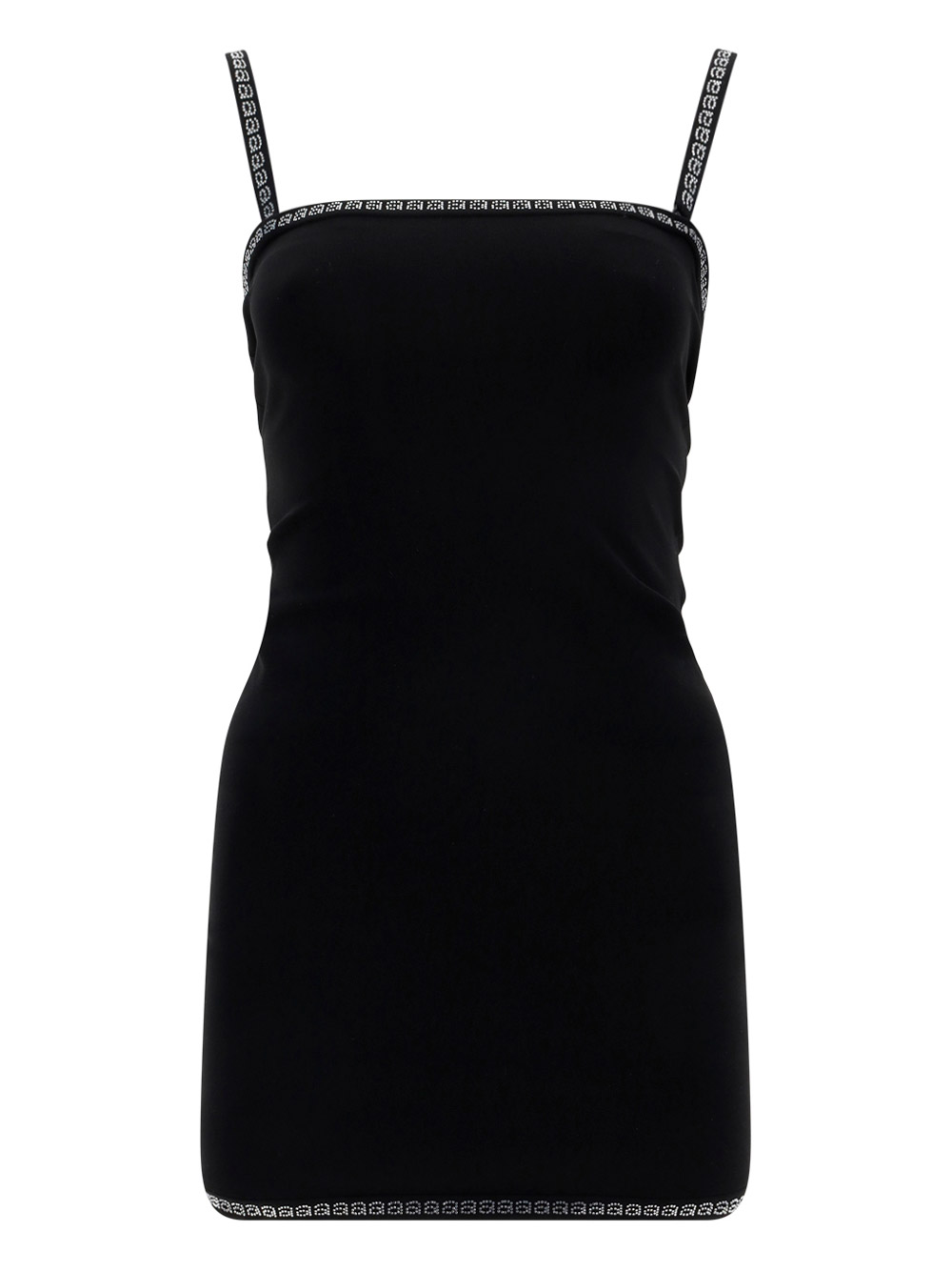 Alexander Wang Mini Dress With Contrasting Crystal In Black