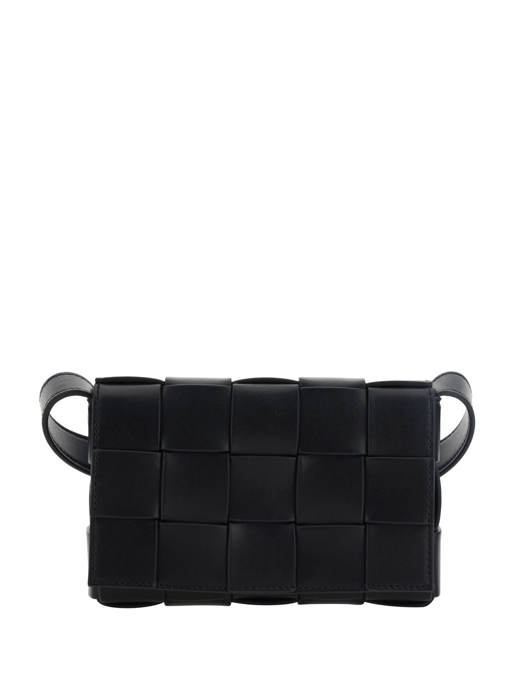 Shop Bottega Veneta Cassette Mini Shoulder Bag In Black/silver