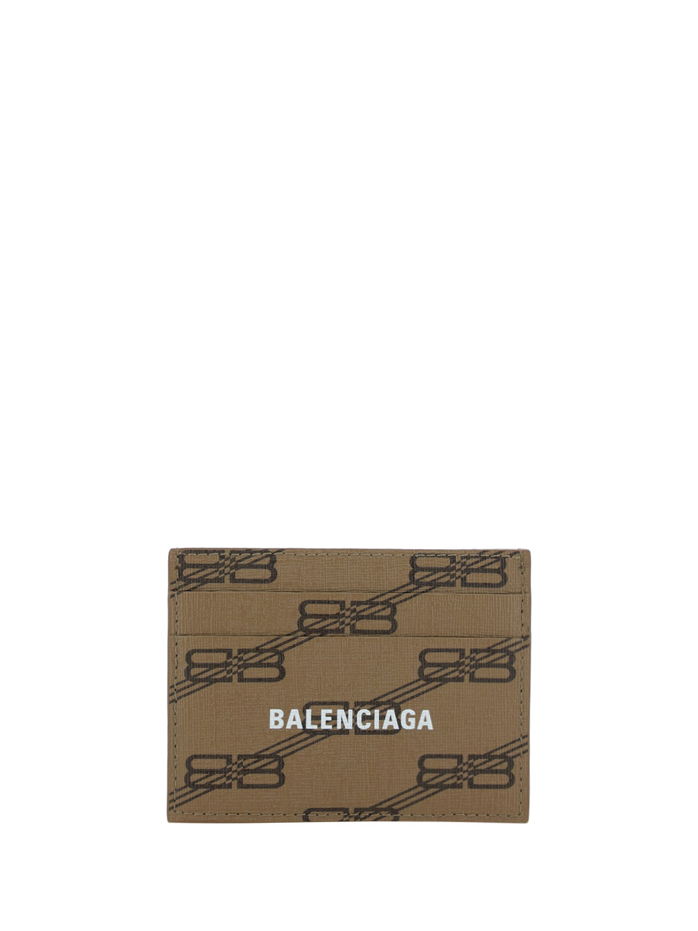 Balenciaga Card Holder In Beige+brown