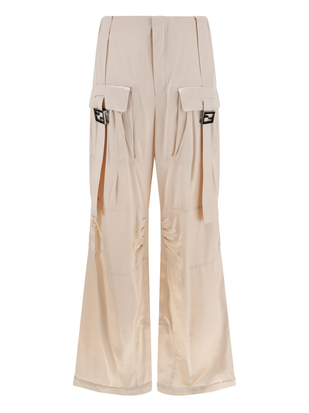 Fendi Ff Baguette Buckle Embellished Cargo Pants In Almond