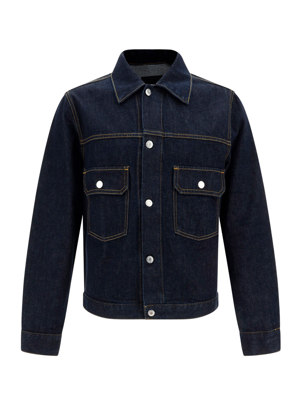 Helmut Lang Indigo Spread Collar Denim Jacket In Indigo Rinse