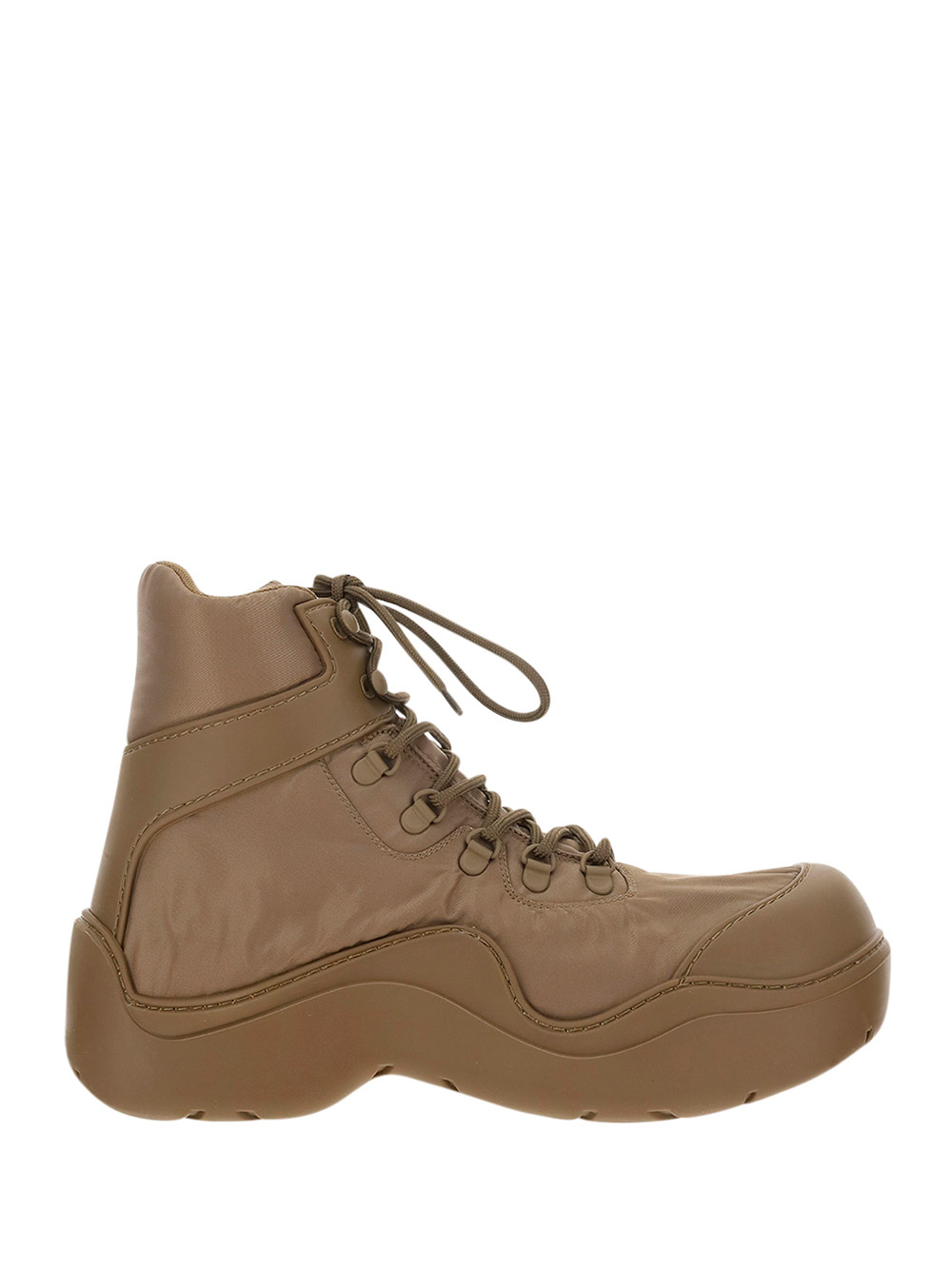 Bottega Veneta Brown Puddle Bomber Lace-up Boots In Taupe