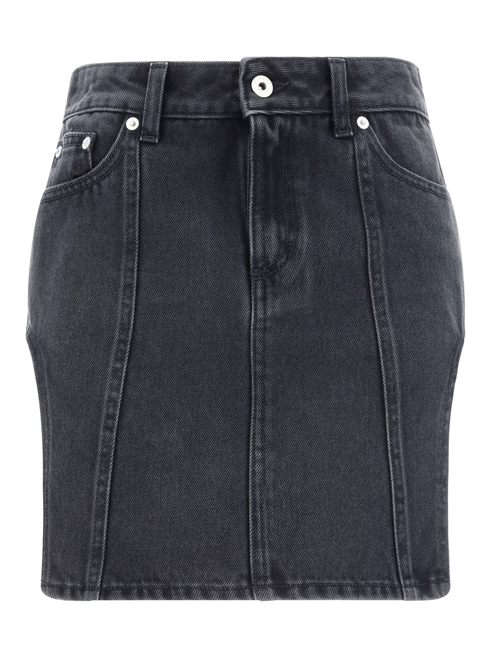Heron Preston Denim Cutout Mini Skirt In Black No Color