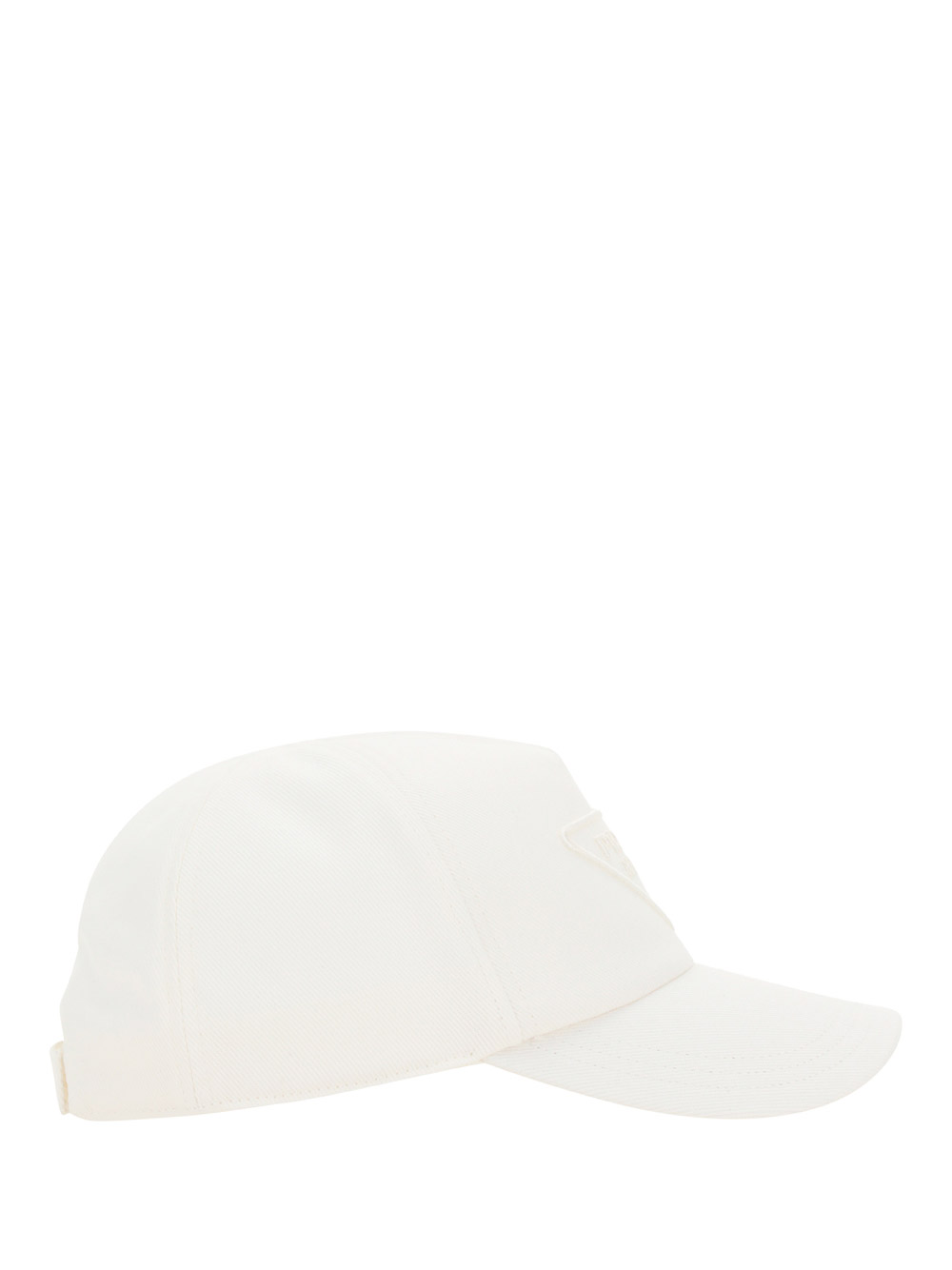 Prada Triangle-logo Denim Baseball Cap In Bianco