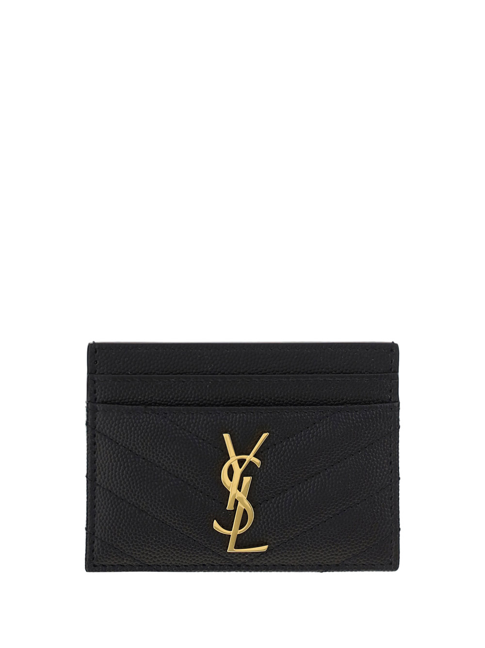 Saint Laurent Monogram Card Holder In Nero