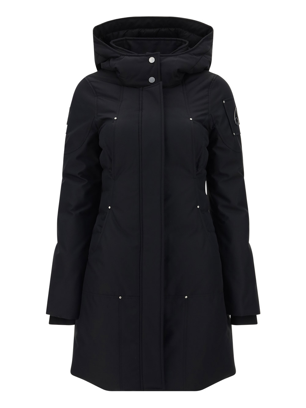 Moose Knuckles Cloud Hooded Parka Coat In Black