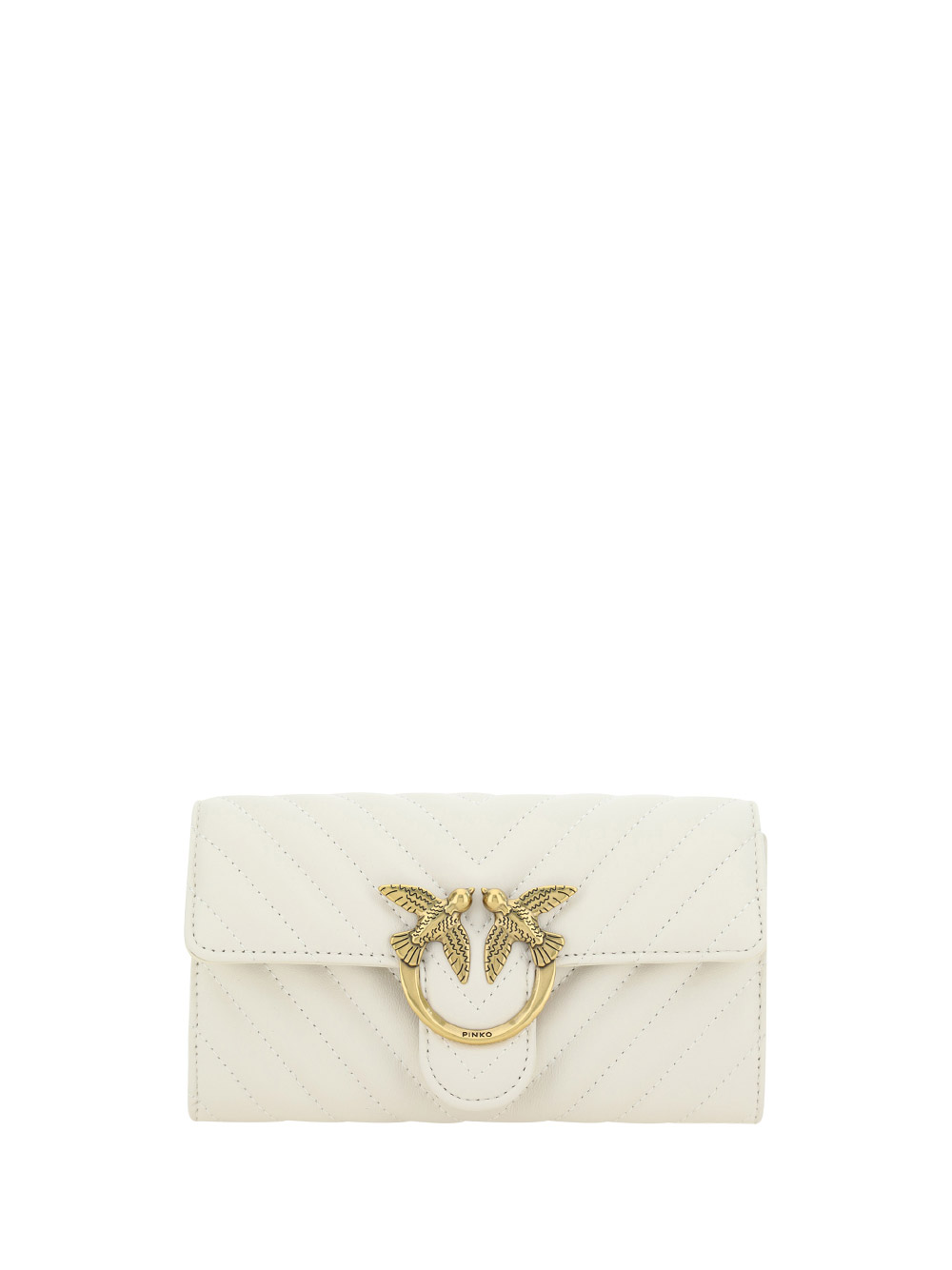 Pinko Love One Wallet In Bianco Seta