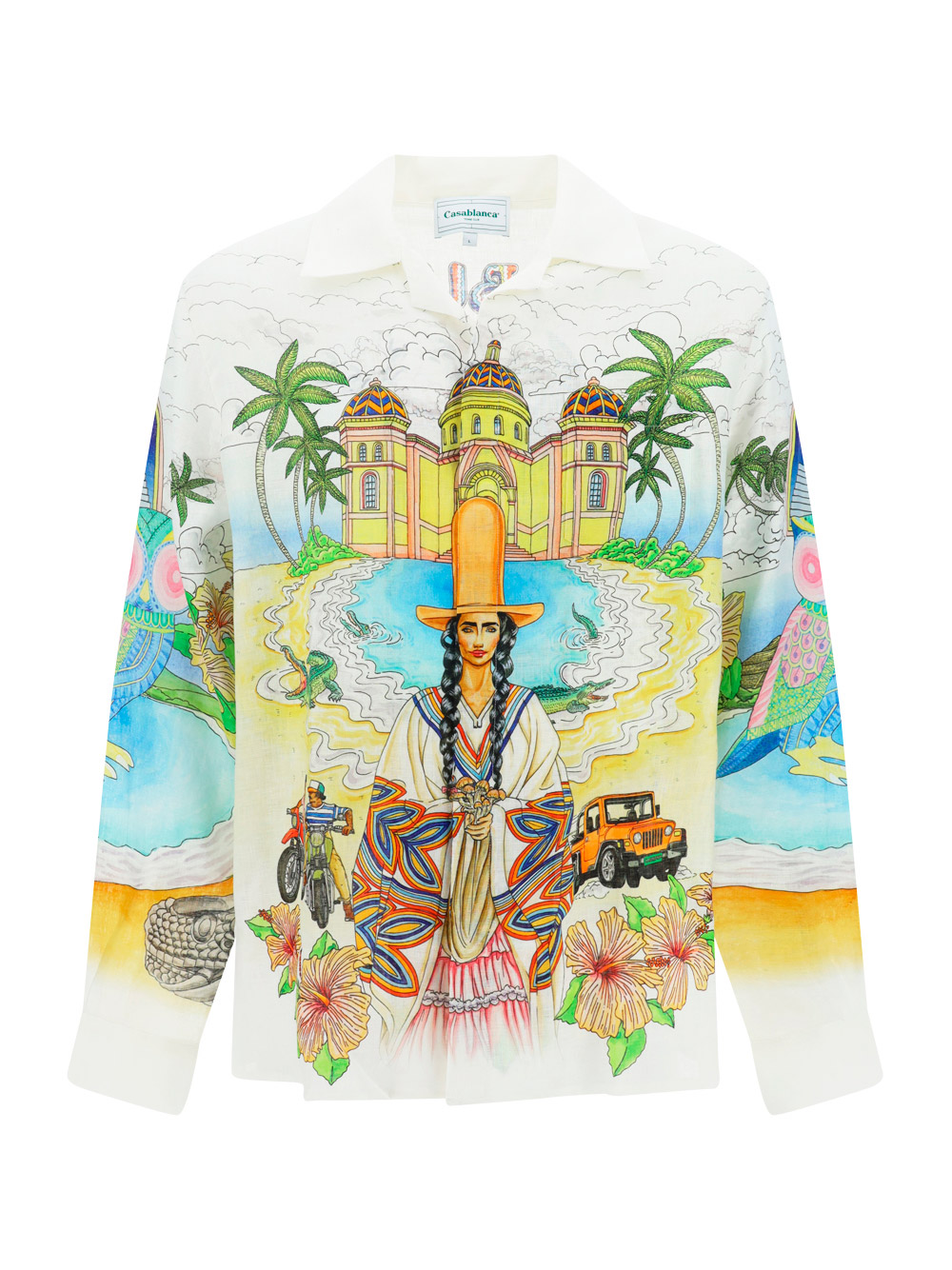 Casablanca Multicolor Graphic Print Long-sleeve Shirt In Spirit Lake