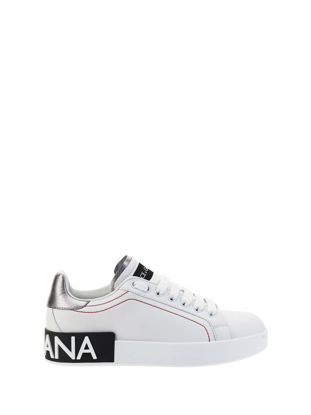 Dolce & Gabbana Sneakers In Bianco Argento