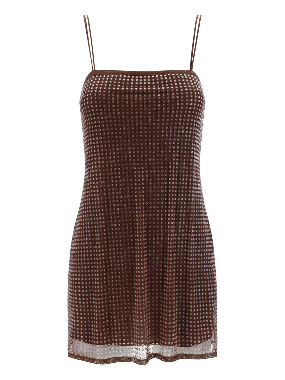 Alexander Wang Bead-embellished Mini Dress In Chocolate