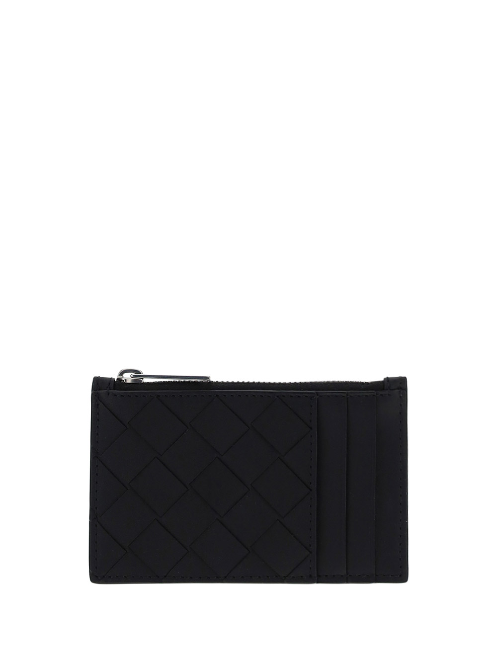 Bottega Veneta Card Holder In Black/silver