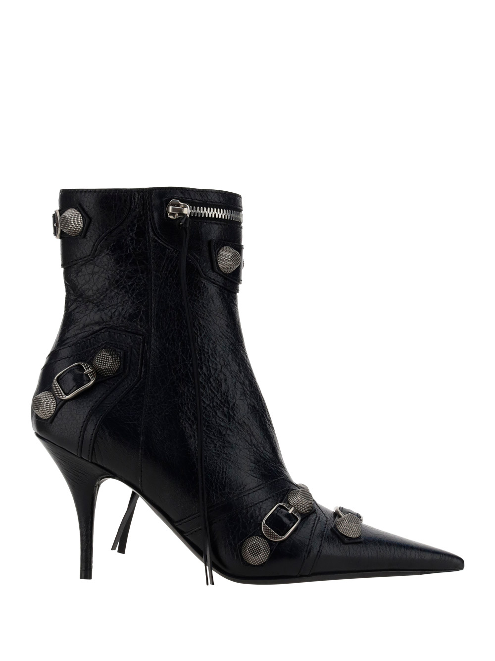Shop Balenciaga Heeled Le Cagole Boots In Black/silver