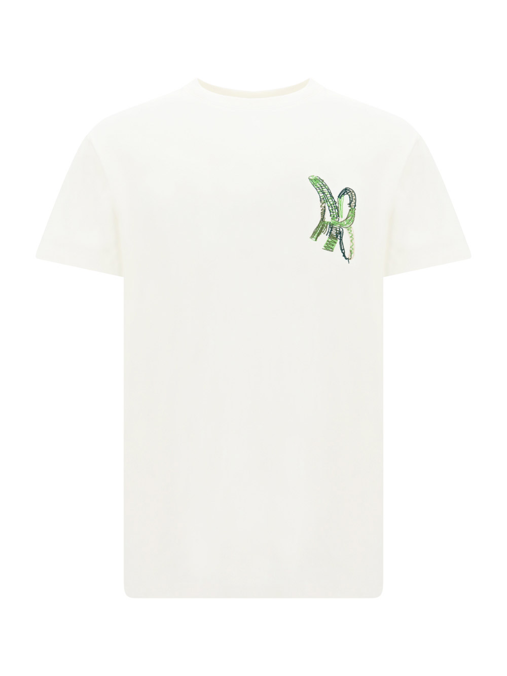 Andersson Bell Logo-embroidered Graphic-print T-shirt In White Cotton