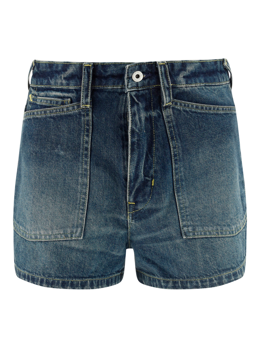 Kenzo Women Short In Denim In Dark Stone Blu
