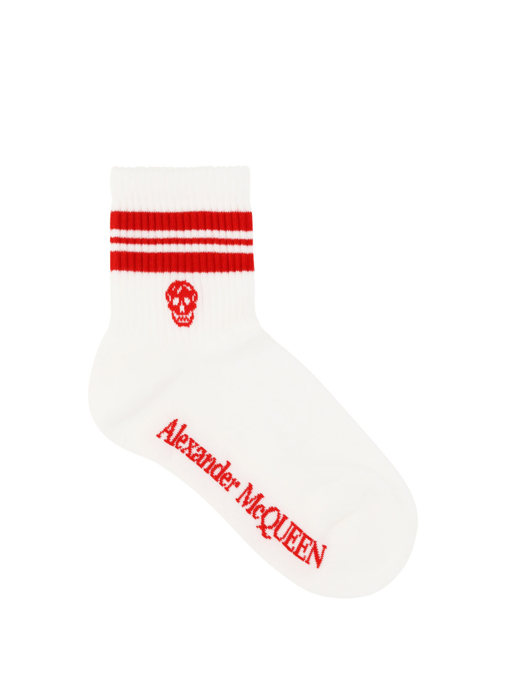 Alexander Mcqueen Socks In White/red