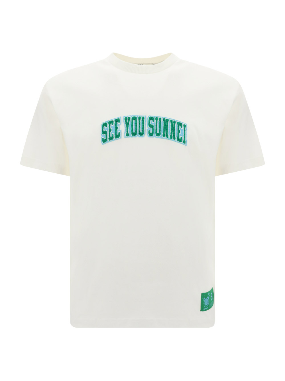 Sunnei Logo-patch T-shirt In Off White