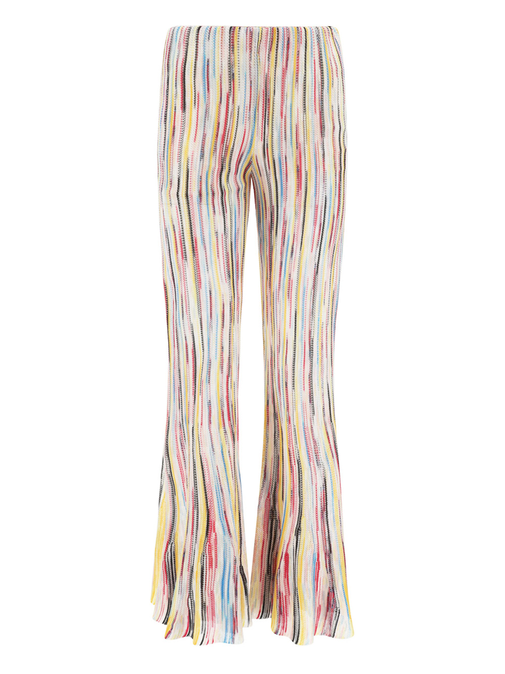 Missoni Stripe-pattern Semi-sheer Flared Trousers In Multicolor