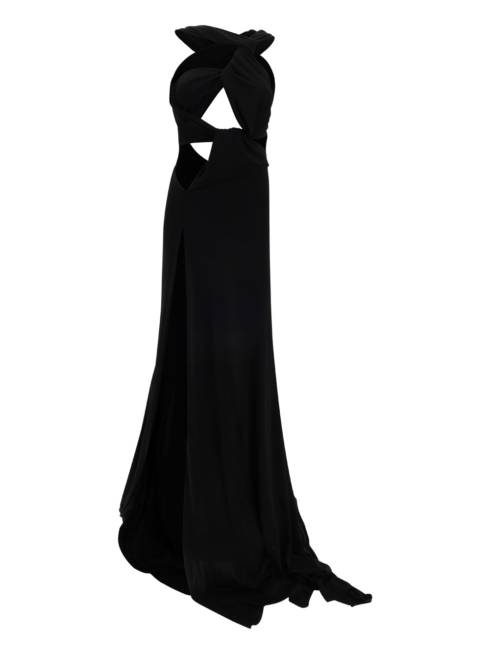 Attico Long Dara Dress In Black