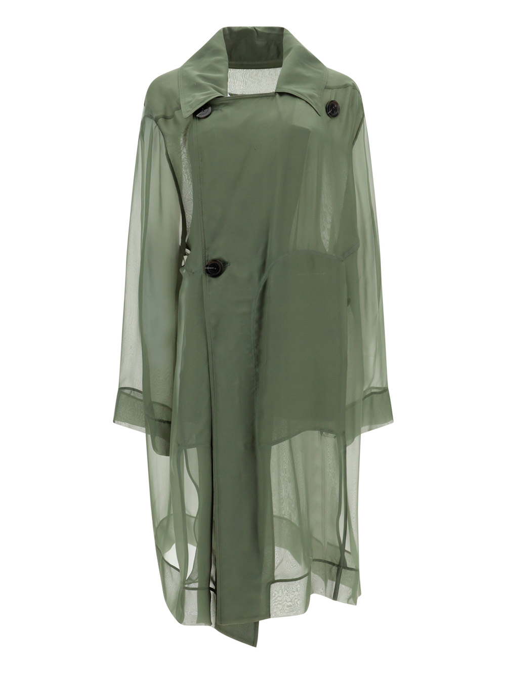 Rick Owens Trench Coat In Moss