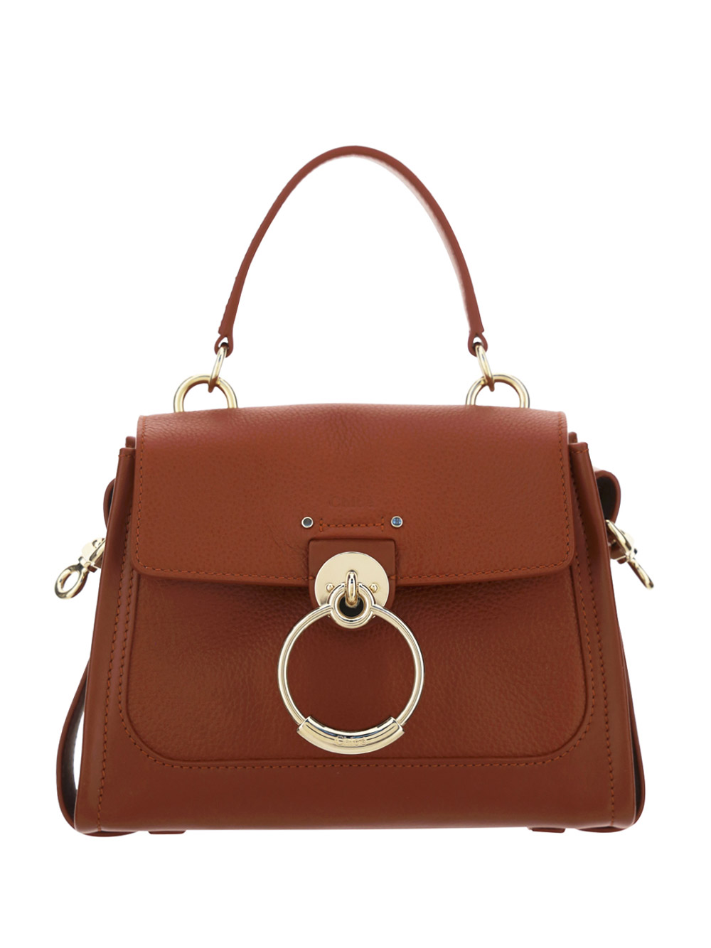 Shop Chloé Tess Handbag In Sepia Brown