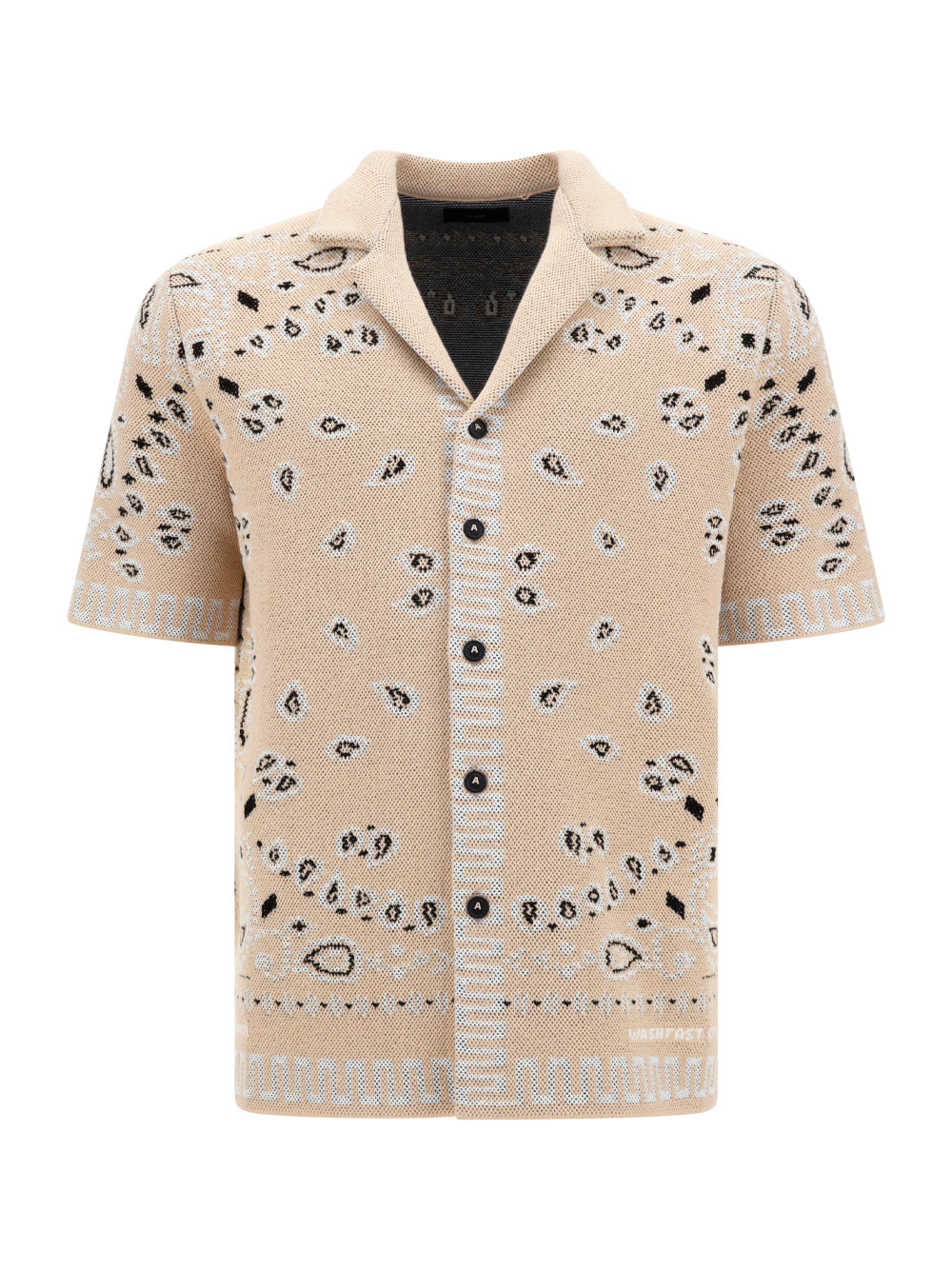 Alanui Bandana-jacquard Cotton-piquet Shirt In Sand/multi