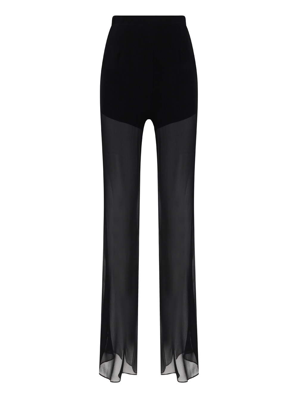 Nensi Dojaka Silk Georgette Sheer Flared Pants In Black