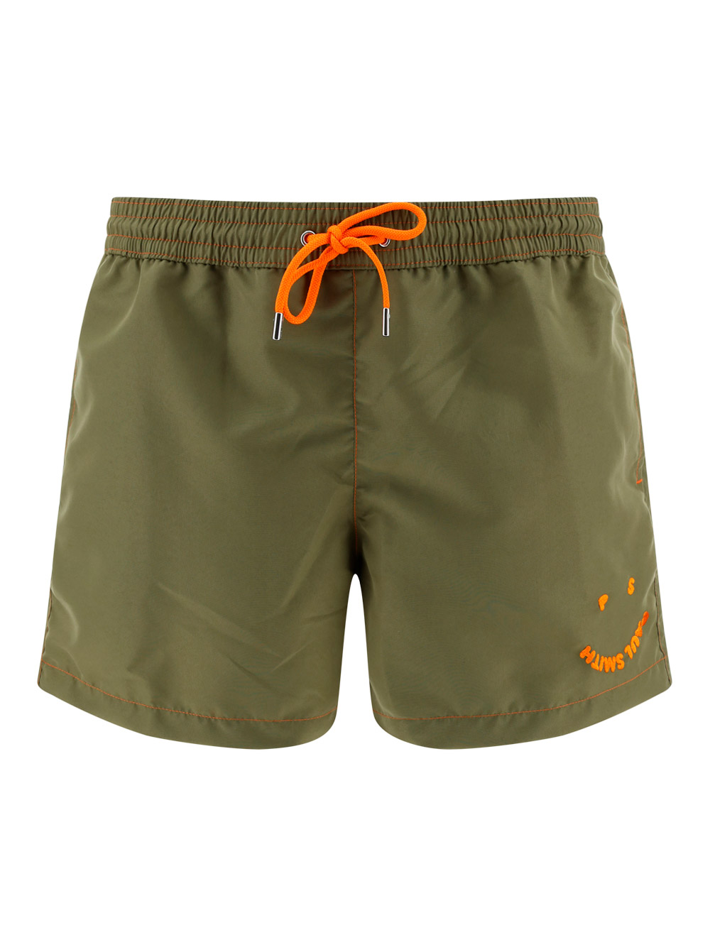 Paul Smith Slim-fit Short-length Embroidered Recycled Swim Shorts In Khaki