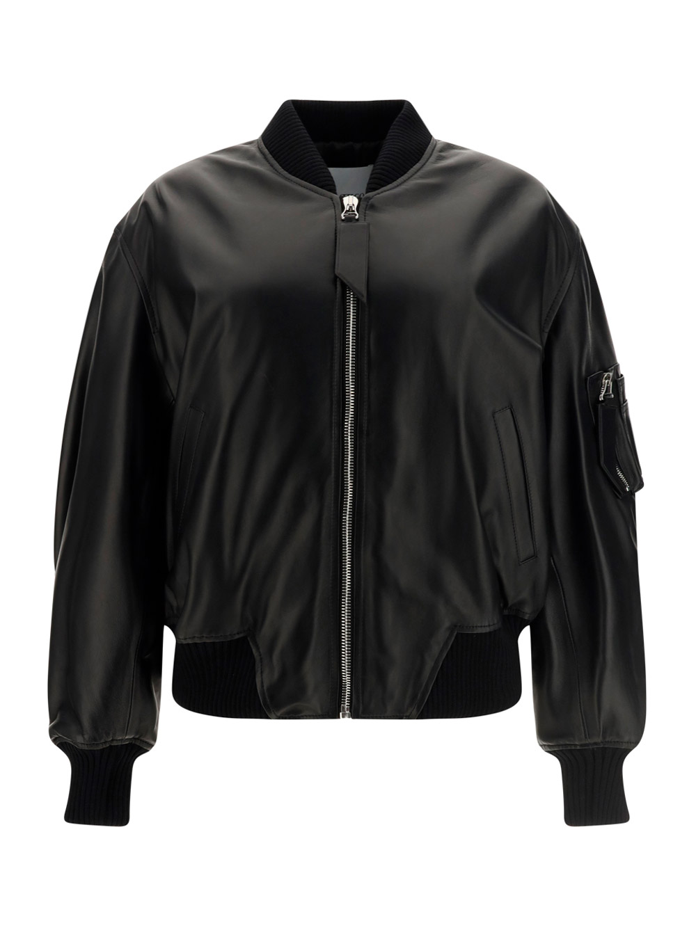 Shop Attico Anja Bomber Jacket In Black