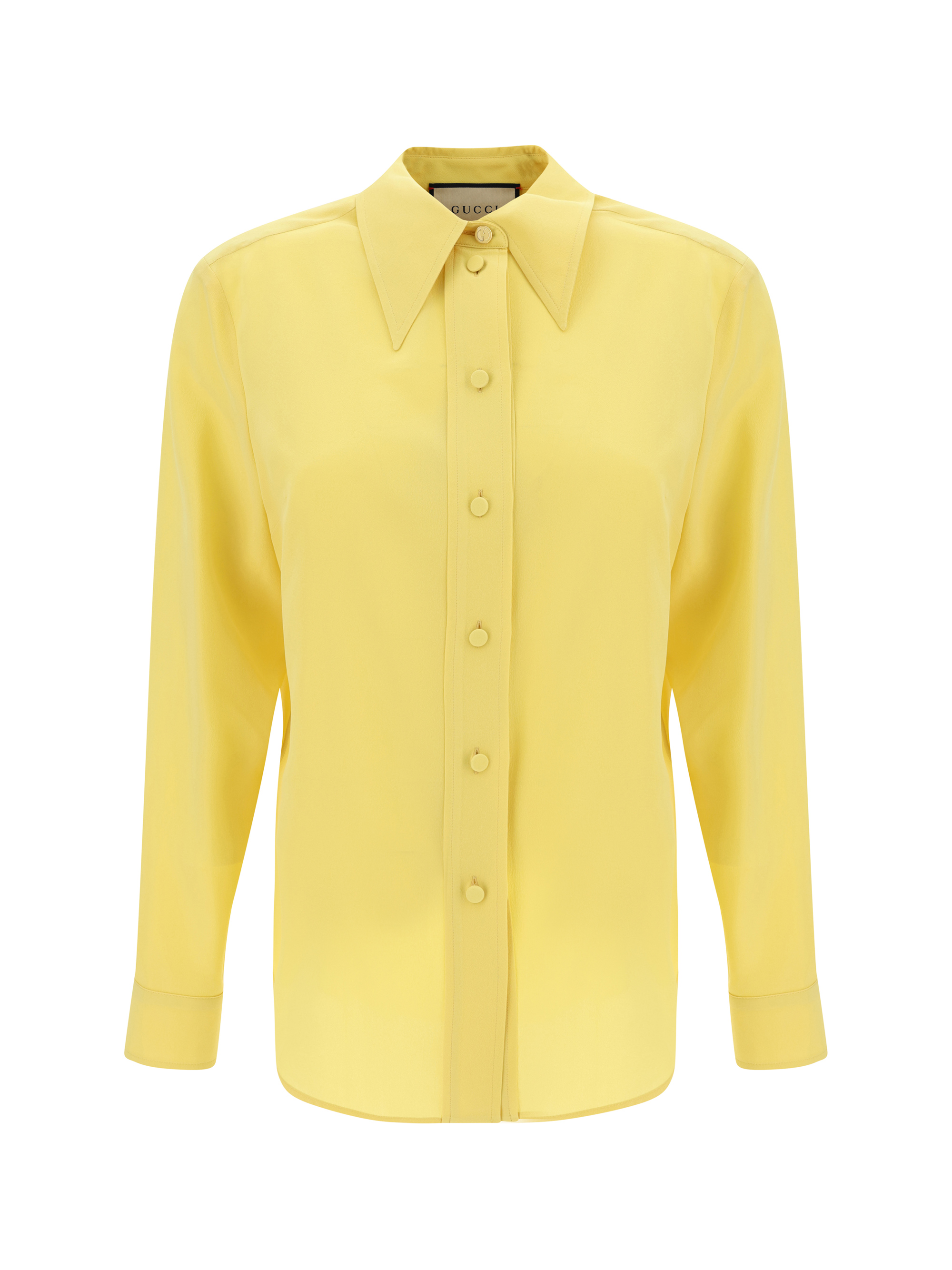 Gucci Women Crepe De Chine And Silk Shirt In Yellow