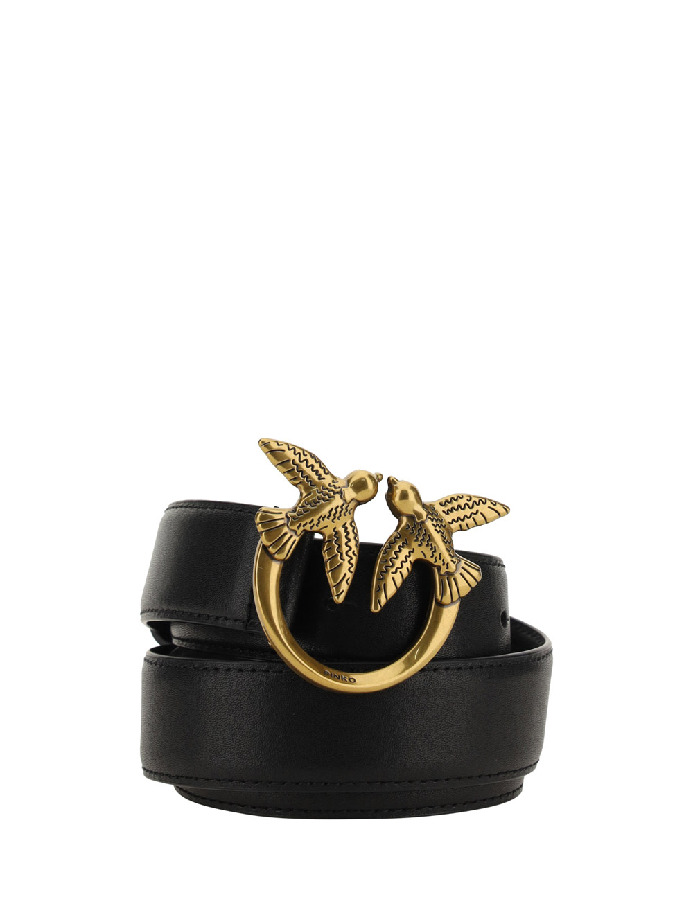 Shop Pinko Love Berry Belt In Nero/antique