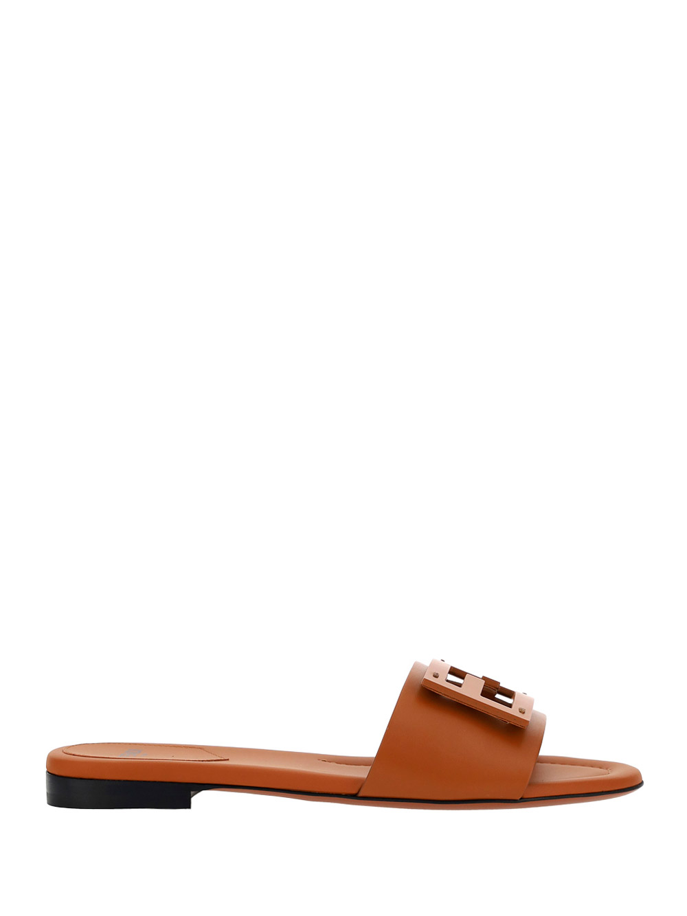 Shop Fendi Ff Sandals In Cuoio Bag+cuoio Bag