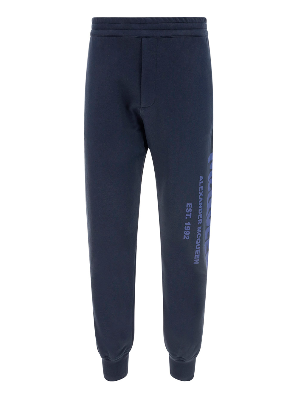 Alexander Mcqueen Cotton Logo Sweatpants Men In Navy/cobalt