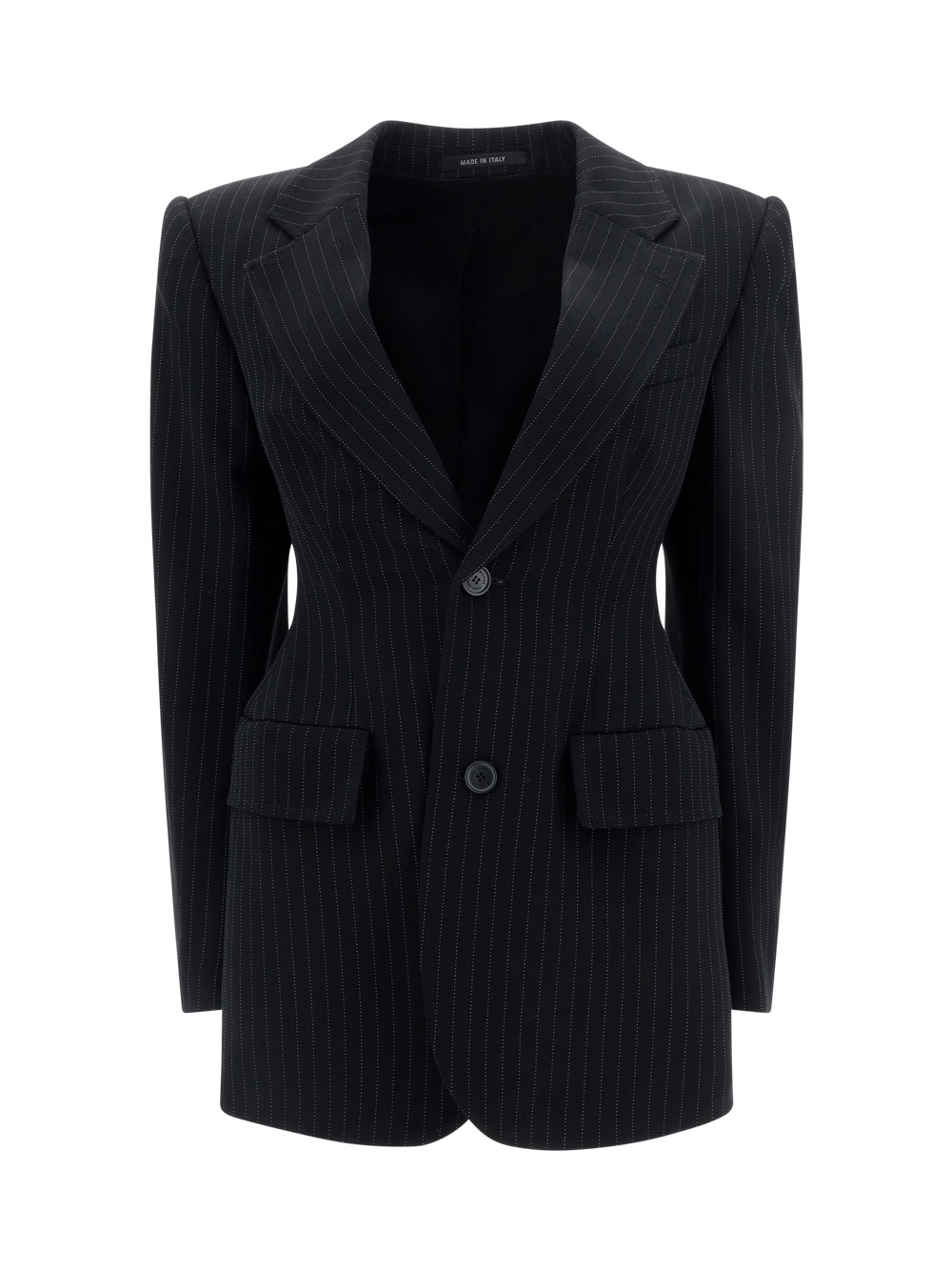 Balenciaga Hourglass Pinstripe Blazer Jacket In Black,white