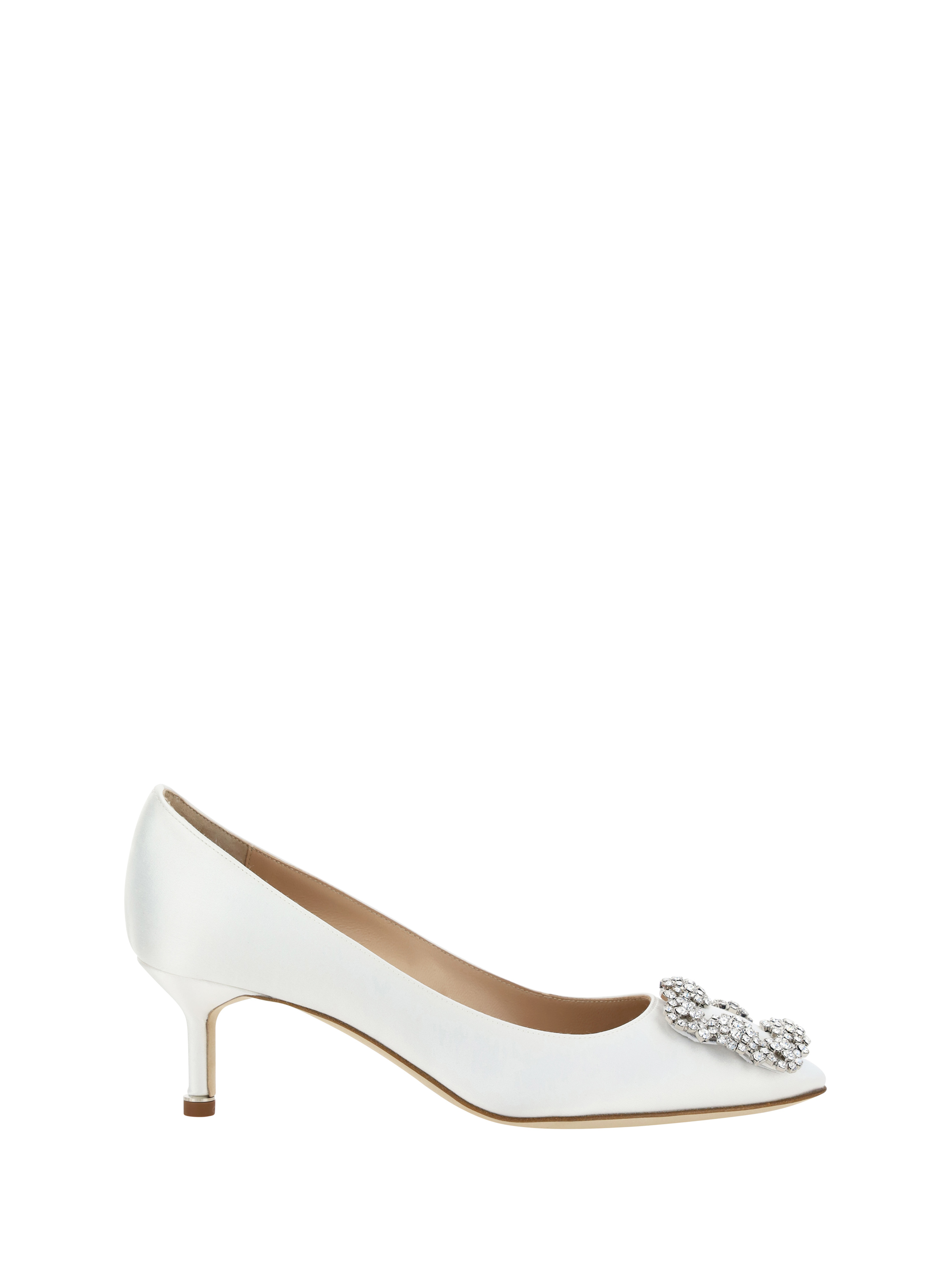 Shop Manolo Blahnik Hangisi Pumps In Cream