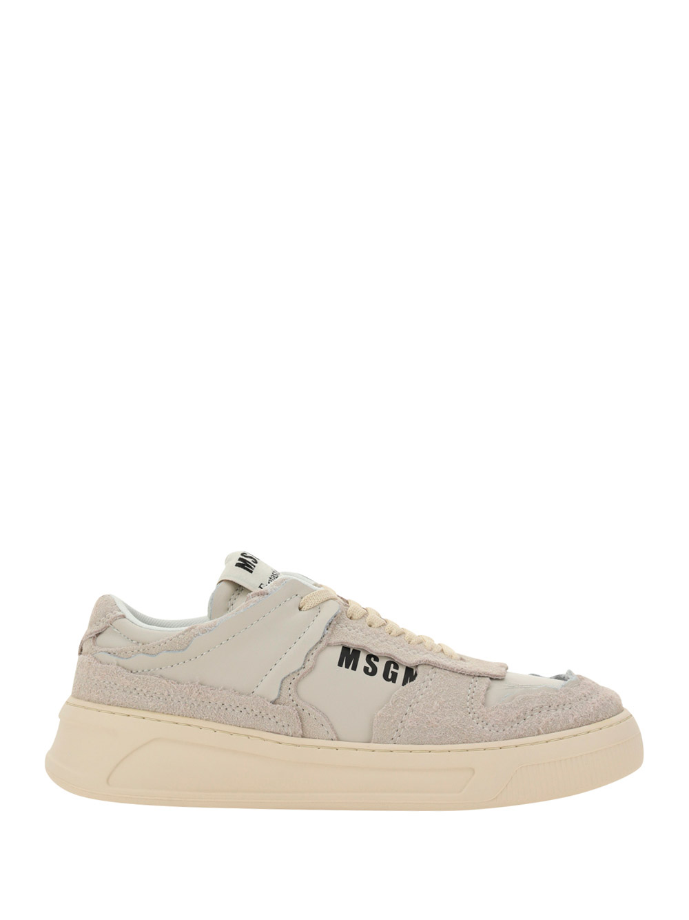 Msgm Fantastic Green Low-top Sneakers In Milk