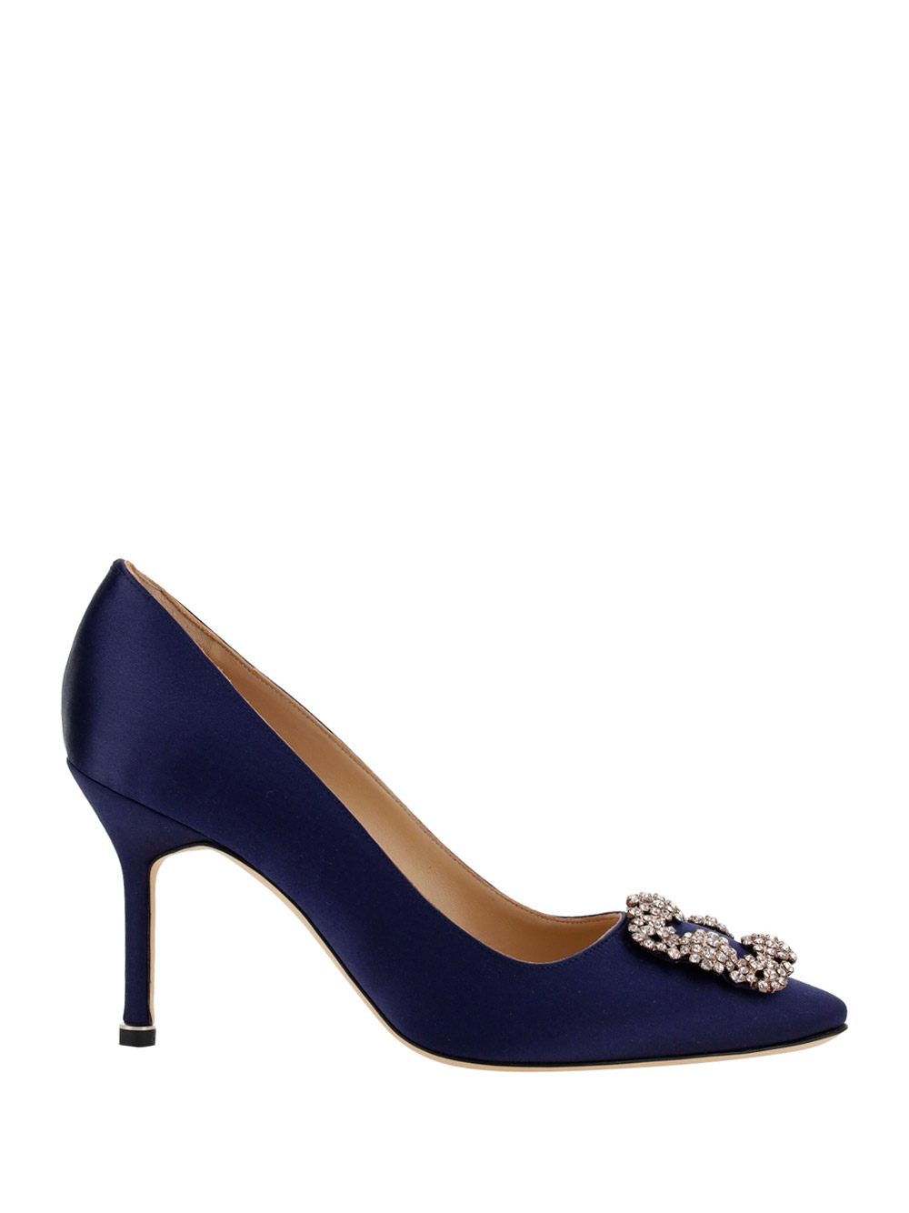 Shop Manolo Blahnik Hangisi Pumps In Navy