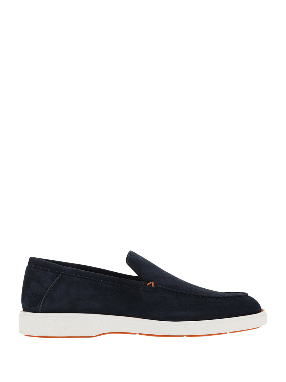 Santoni Almond-toe Suede Loafers In Drain