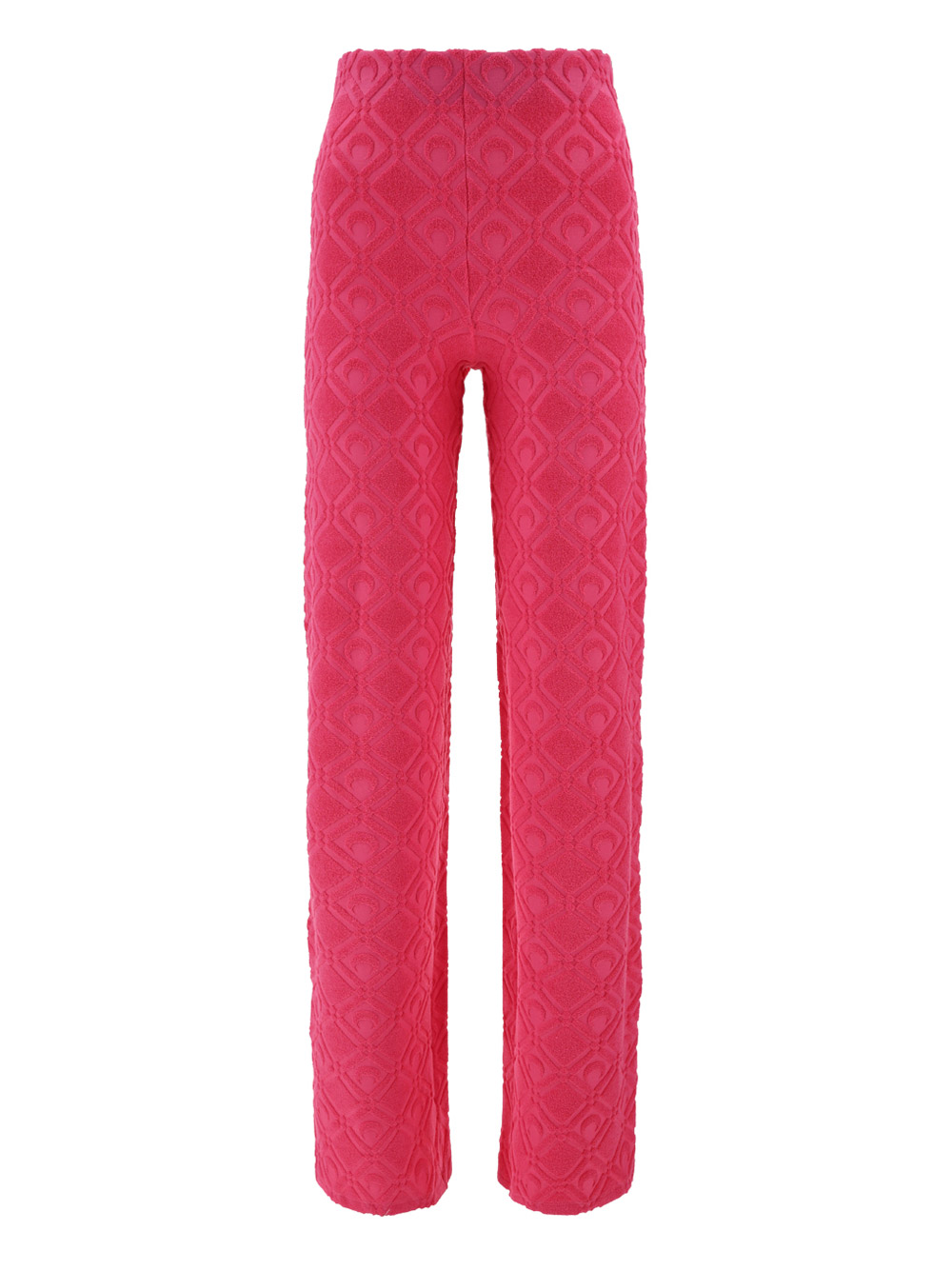 Marine Serre Moon Sponge Flared Trousers In Fuschia Jacquard