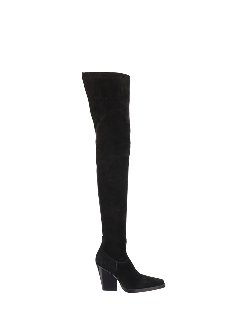 Paris Texas Black Vegas 100 Suede Thigh-high Boots In Off Black