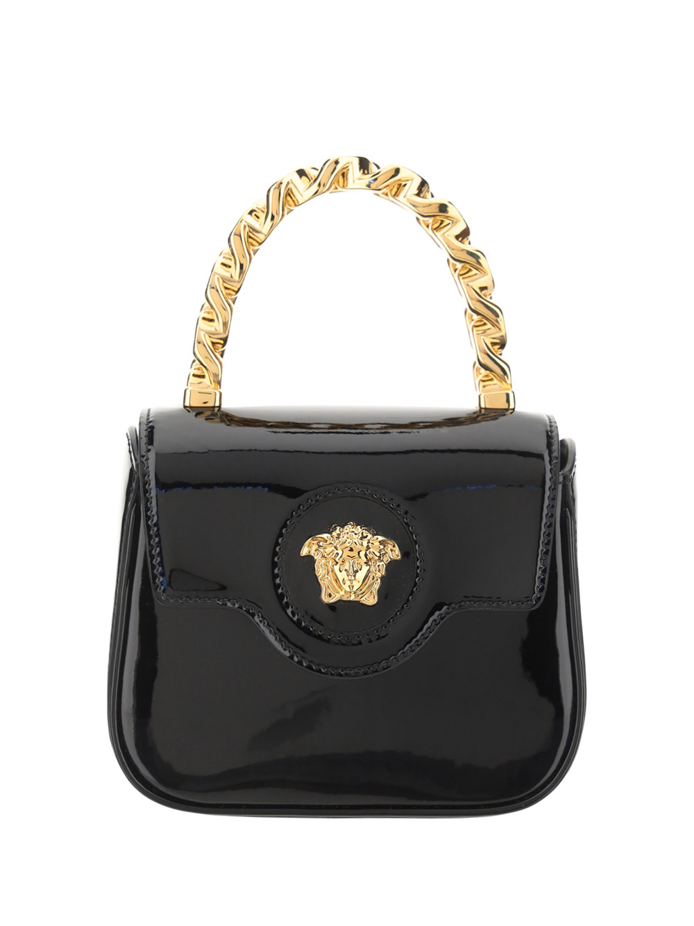 VERSACE Handbag NWT Brown Patent Leather w/ Gold Hardware (Bag