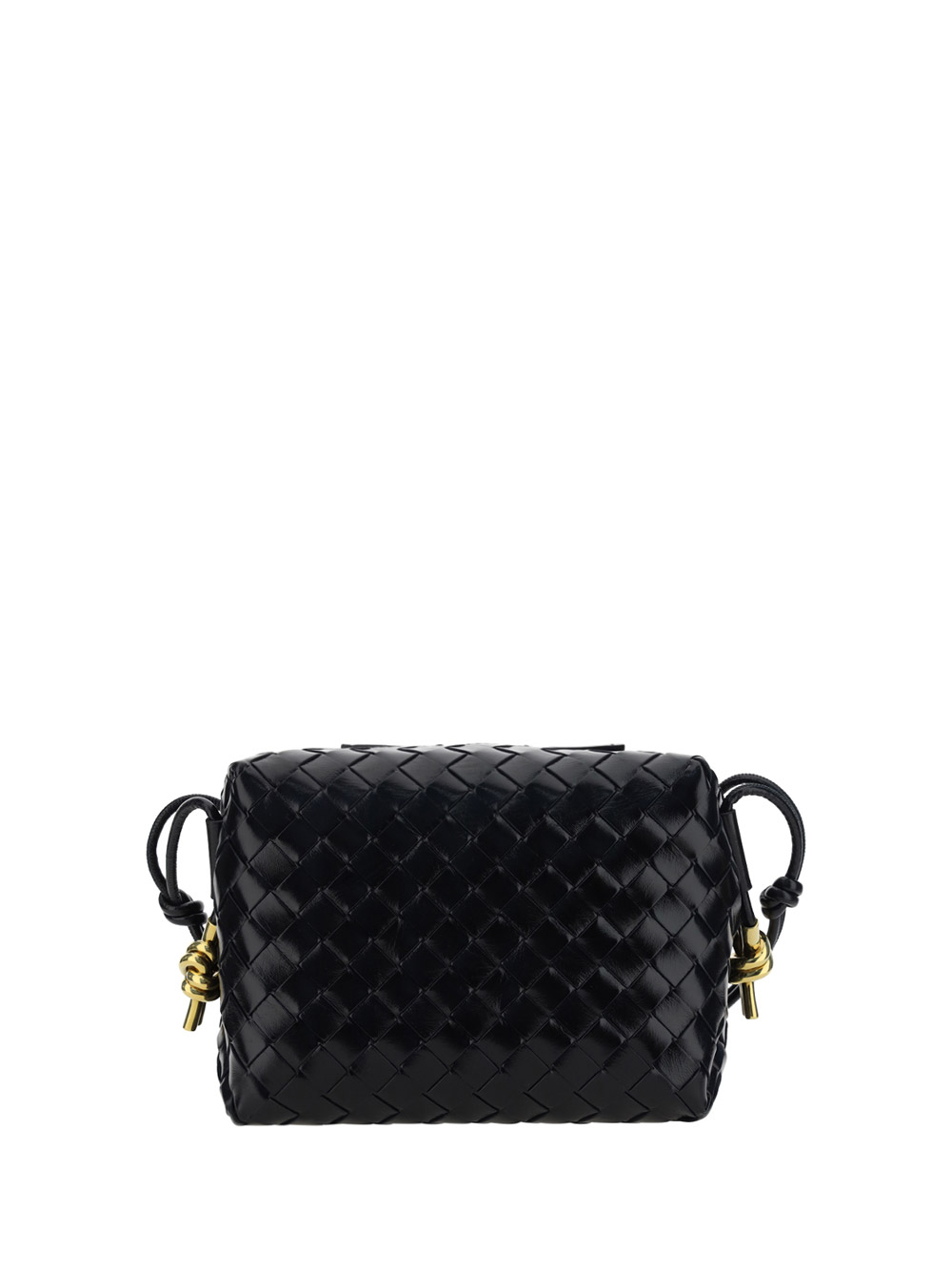 Shop Bottega Veneta Loop Shoulder Bag In Black/brass