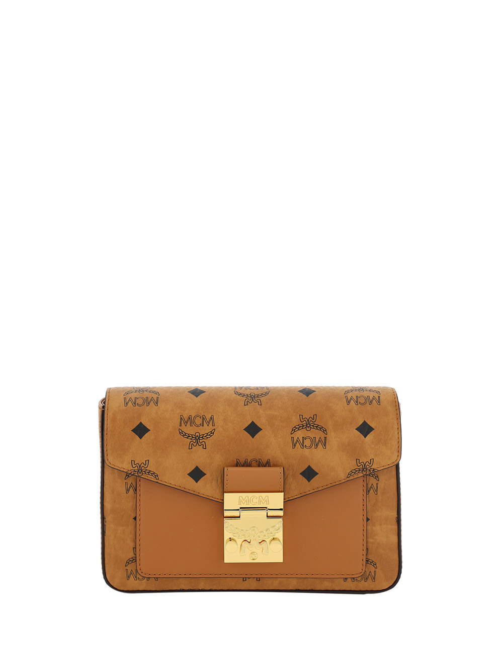 Mcm Millie Visetos Logo Leather Crossbody Bag In Cognac | ModeSens