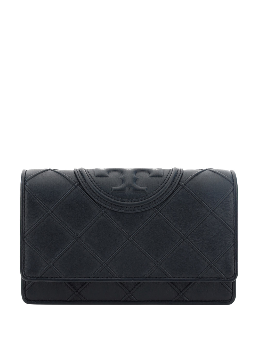 Tory Burch Soft Chain Wallet Leather Strap In Black