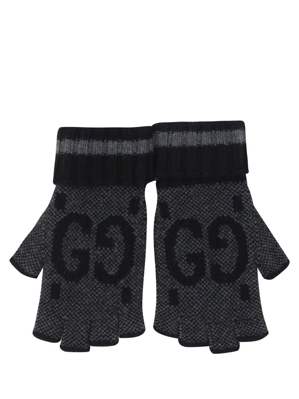 Gucci Canvlov Gloves In Flanner/black